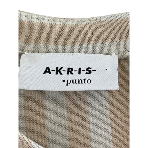 Akris Punto Patchwork Stripe‎ Sleeveless Top Desert Sand Italian Fabric  US 8 - Picture 5 of 11